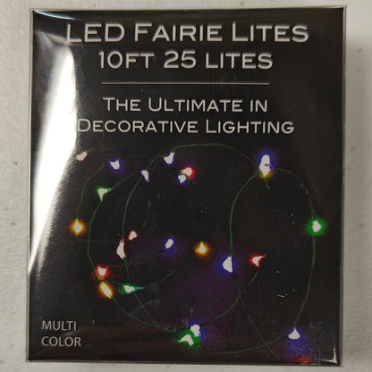 Multi Color LED Lighted Fairy Lights, 10ft 25 Lights BAT0322M