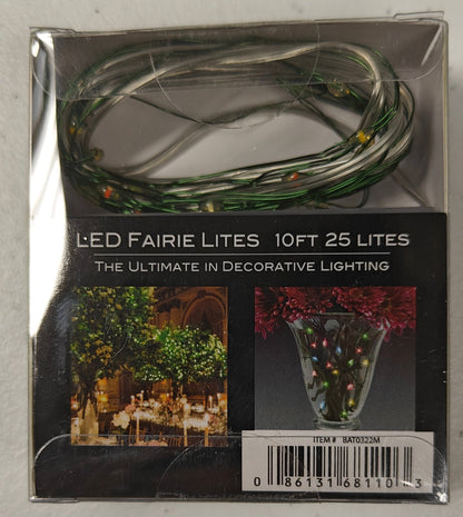 Multi Color LED Lighted Fairy Lights, 10ft 25 Lights BAT0322M