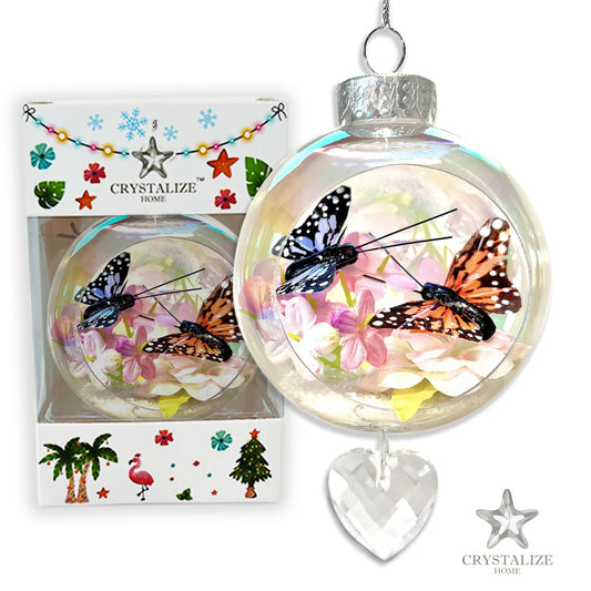 Butterfly Love Plastic Ornament with Magnetic Crystal 3"x7" AF325