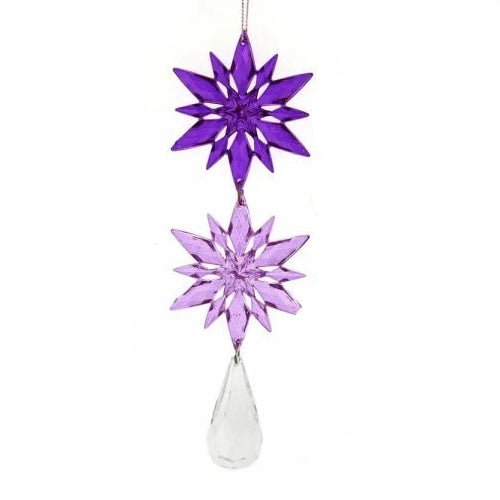 Purple Acrylic Snowflakes 3 Piece Dangling Ornament D3733