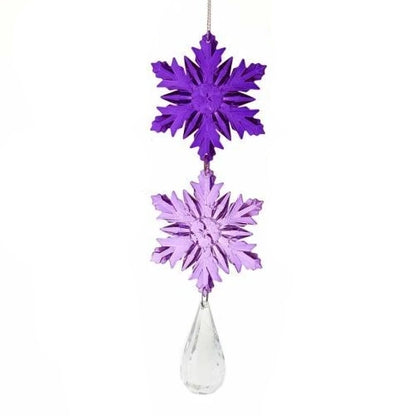 Purple Acrylic Snowflakes 3 Piece Dangling Ornament D3733
