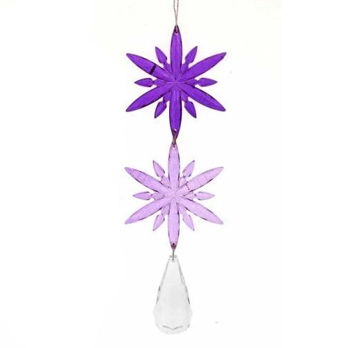 Purple Acrylic Snowflakes 3 Piece Dangling Ornament D3733