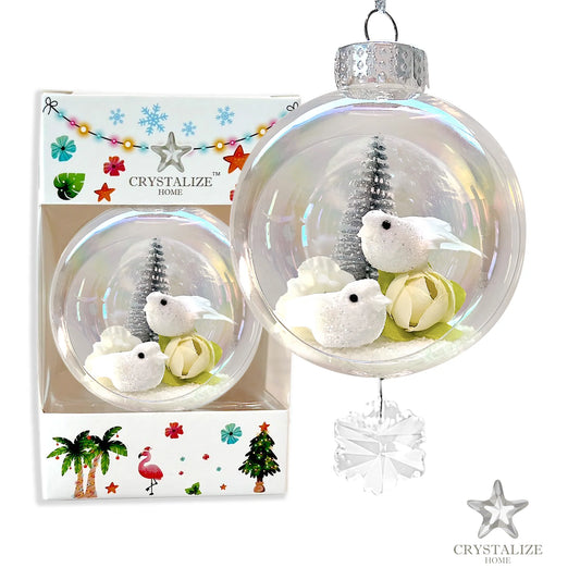 Dove Love Plastic Ornament with Magnetic Crystal 3"x7" AF313