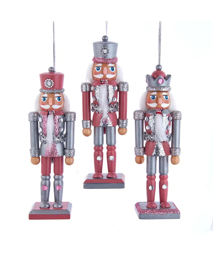6" Pink & Silver Glitter Nutcrackers F2193