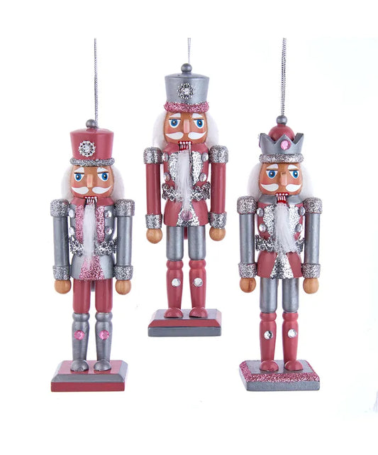 6" Pink & Silver Glitter Nutcrackers F2193