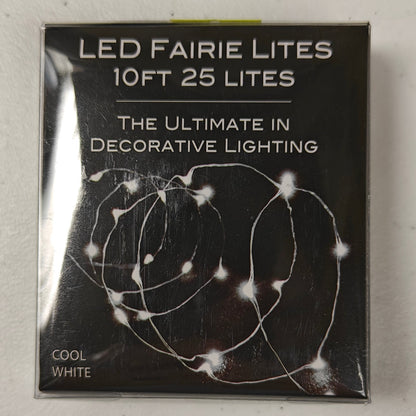 Cool White LED Lighted Fairy Lights, 10ft 25 Lights H1336CW