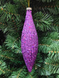 9" Purple Grooved Glitter and Flake Finial Ornament MTX40803
