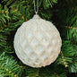 5" Foam White Glitter Net Design Ornament MTX54304