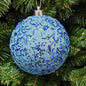 5.5"-7" Blue Plastic Glitter & Metallic Flaked Ball Ornament MTX67645