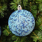 5.5"-7" Blue Plastic Glitter & Metallic Flaked Ball Ornament MTX67645