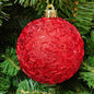 5.5"-7" Red Plastic Glitter & Metallic Flaked Ball Ornament MTX67645