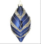 5" Blue & Silver Beaded Glitter Ball Ornament MTX69376