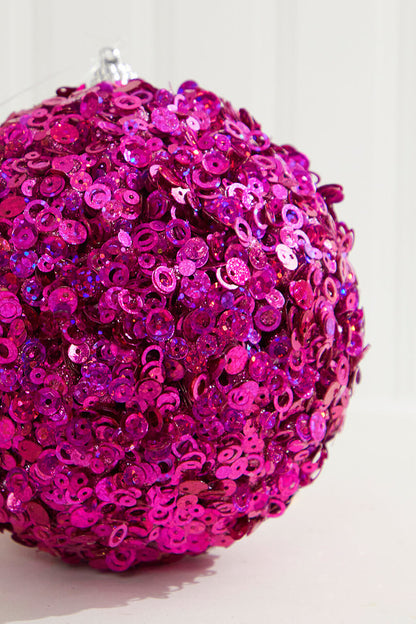 4.5" Pink Glamour Sequin Ball Ornament MTX70511
