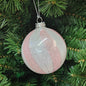 3.5" Glass Pink Candy Striped Ball Ornament MTX71407