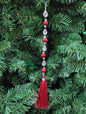 12" Red Jewel w/ Bead Tassel Ornament MTX72838