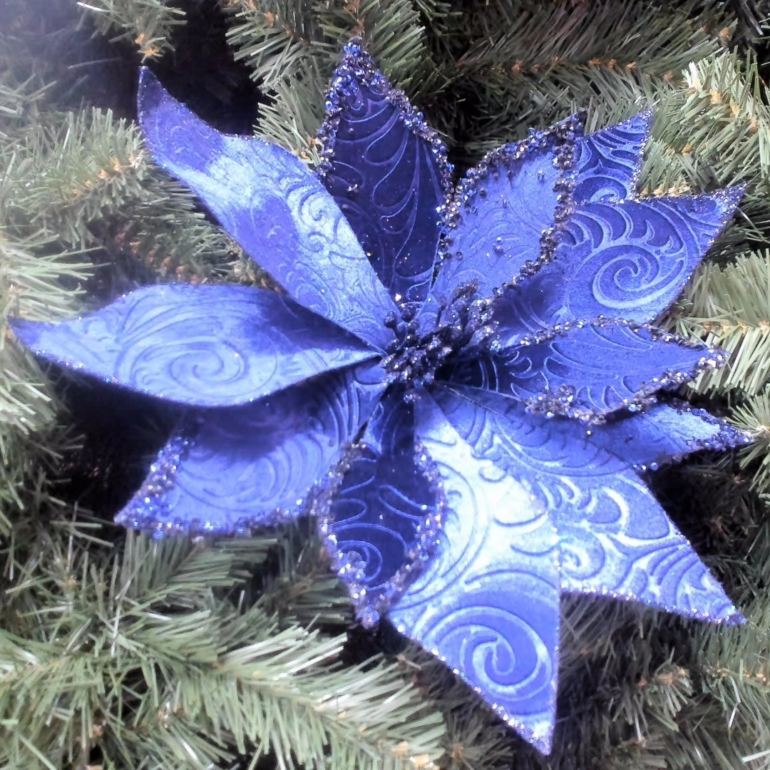 Regency Baroque Velvet Glitter Poinsettia Stem MTX73386