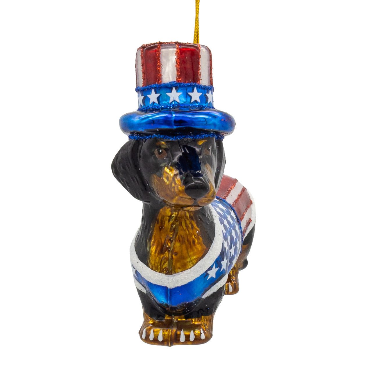 3.5" Noble Gems Glass 250th Dachshund Ornament NBX0229