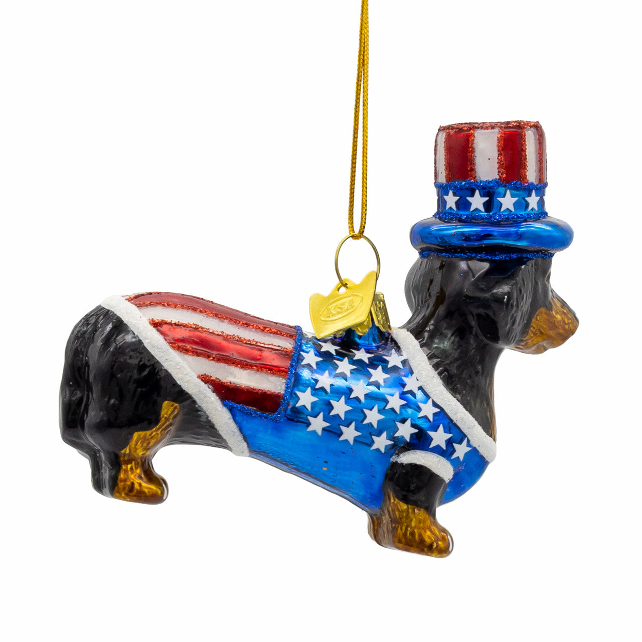 3.5" Noble Gems Glass 250th Dachshund Ornament NBX0229