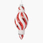 7" Red & White Candy Cane Twisted Finial Ornament OR10342