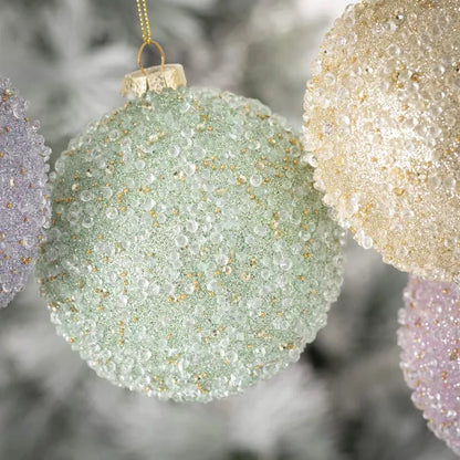 5" Multicolor Beaded, Jeweled & Glitter Ball Ornaments OR10606