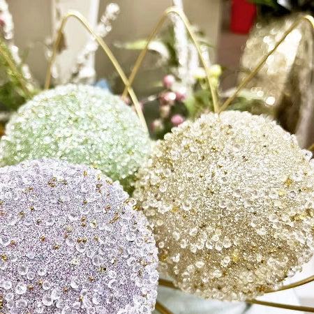 5" Multicolor Beaded, Jeweled & Glitter Ball Ornaments OR10606