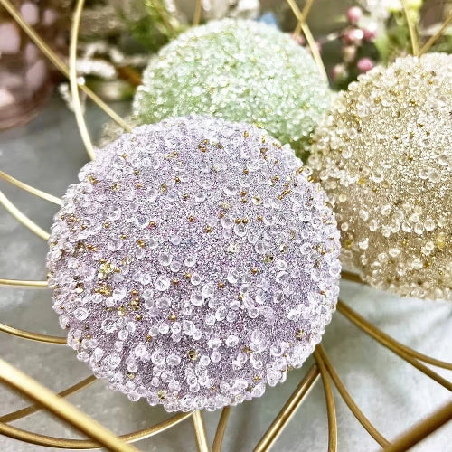 5" Multicolor Beaded, Jeweled & Glitter Ball Ornaments OR10606