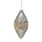 5" Glass Gray Finial w/ Glitter & Jewels Ornament SD67105