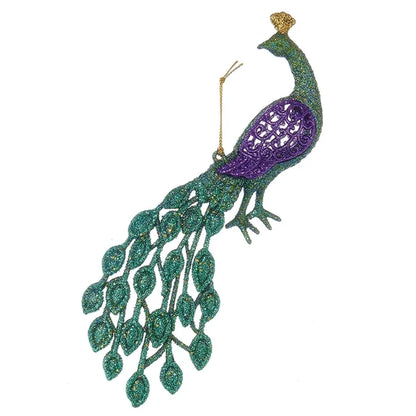 8" Glitter Peacock Ornaments T0905