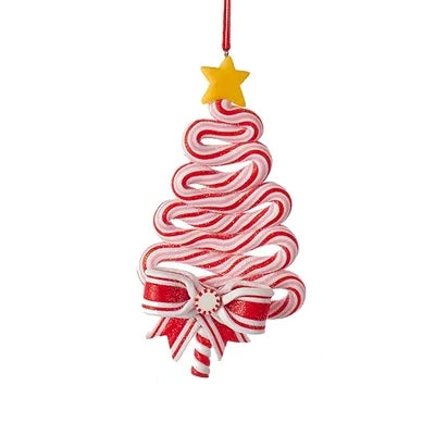 5" Pink, Red & White Candy Cane Tree Ornament T2033
