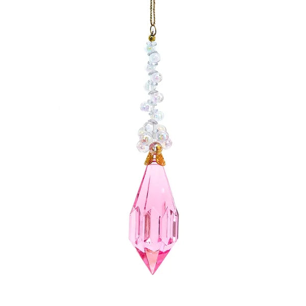 Acrylic Pink Drop Ball, Diamond & Teardrop Ornaments T3691