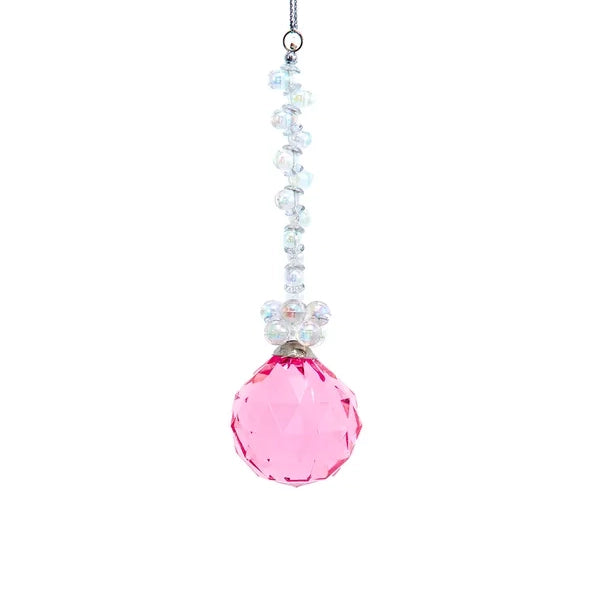 Acrylic Pink Drop Ball, Diamond & Teardrop Ornaments T3691