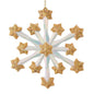 5" White With Gold Glitter Fireworks Snowflake Ornaments T4098