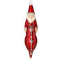 8.5" Red & Silver Glass Santa Finial Jeweled & Glitter Ornament TC03775