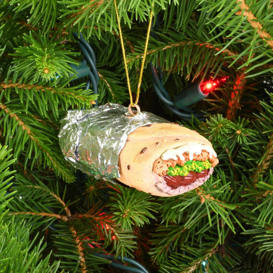 Burrito Wrapped in Tin Foil Food Christmas Ornament 0320