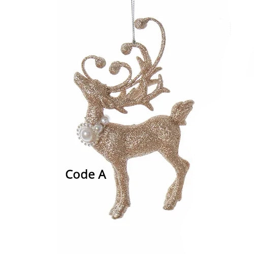 6"-7" Golden Glitter Reindeer/Deer Ornaments D4139