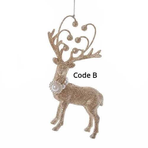 6"-7" Golden Glitter Reindeer/Deer Ornaments D4139