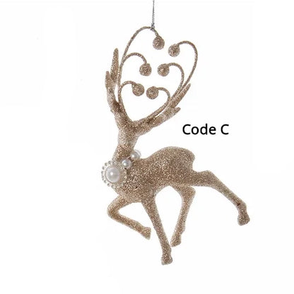 6"-7" Golden Glitter Reindeer/Deer Ornaments D4139