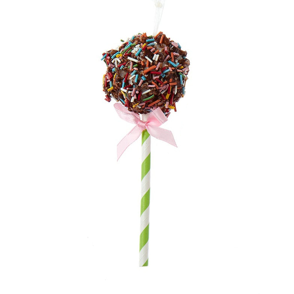 6" Chocolate Popcorn Lollipop Ornaments D4473 - Green (Non-edible)