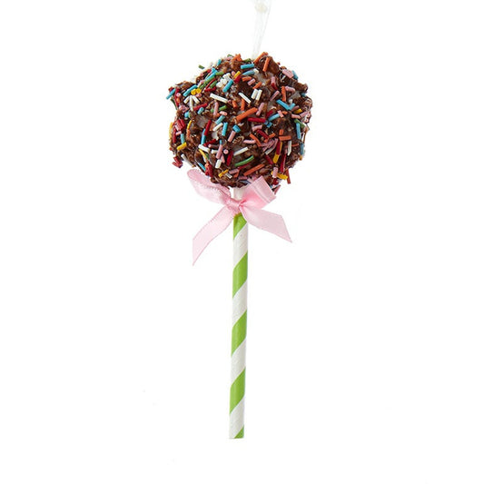 6" Chocolate Popcorn Lollipop Ornaments D4473 - Green (Non-edible)