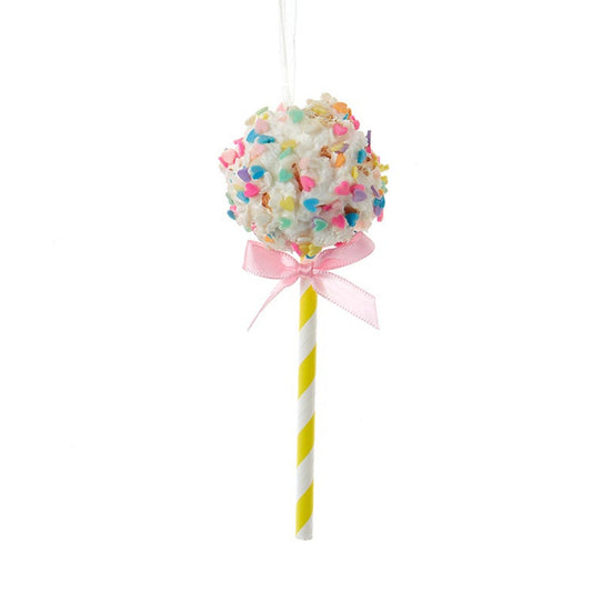 6" Vanilla Popcorn Lollipop Ornaments D4473 - Yellow (Non-edible)