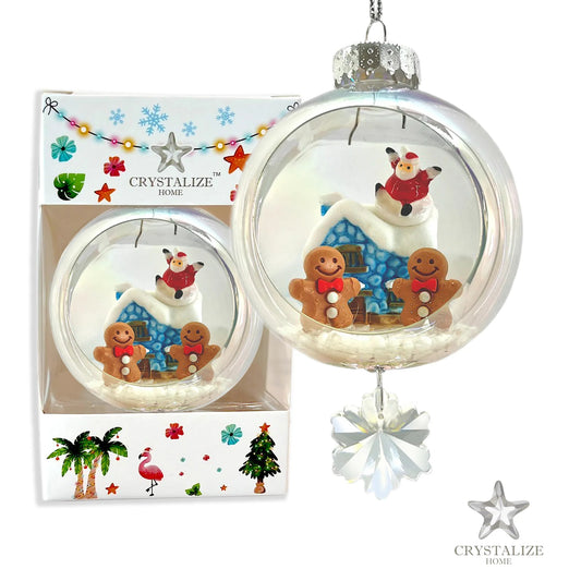 Gingerbread Love Plastic Ornament with Magnetic Crystal 3"x7" AF347