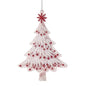 5.5" Red & White Glitter Christmas Tree Ornaments J5070