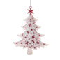5.5" Red & White Glitter Christmas Tree Ornaments J5070