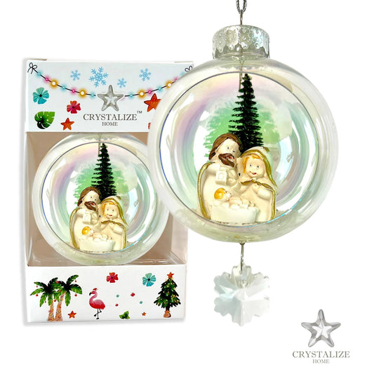 Nativity Plastic Ornament with Magnetic Crystal 3"x7" AF318