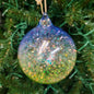 4" Hand Blown Iridescent Ball w/ Glitter Flakes Ornaments EL0684