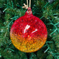 4" Hand Blown Iridescent Ball w/ Glitter Flakes Ornaments EL0684