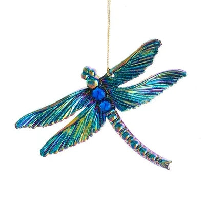 Iridescent Glitter Dragonfly & Butterfly Glitter & Jewels Ornaments T3085