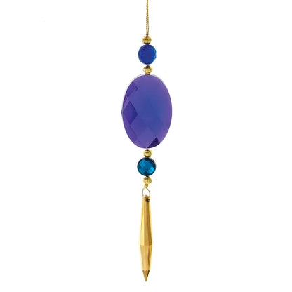 Peacock Jeweled Oval With Dangle Ornaments T3229