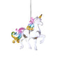 Clear Pastel Unicorn Ornament T3242 - Pink, Purple, Blue, Green & Yellow