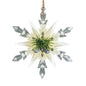 5" Ivory, Clear and Green Snowflake w/Pinecone Ornaments T3255
